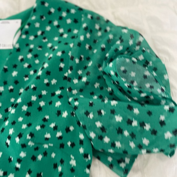 C/MEO Collective Loyalties Green Ruffled Wrap Mini Dress - Picture 9 of 13